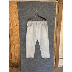 Levis 501 Jeans Mens 42x30 Gray Button Fly Straight Leg Denim Pants Classic